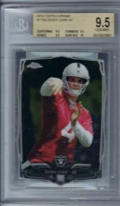 2014 Derek Carr Topps Chrome #115B Variation Rookie BGS 9.5 Gem Mint SP - Picture 1 of 4