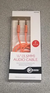 Radioshack 1/8" (3.5mm) Stereo Audio Cable 3ft Orange,Braided Mesh Cover,4201248 - Picture 1 of 6