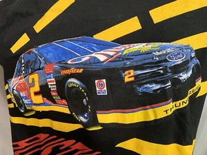 RUSTY WALLACE T-Shirt Large All Over Print Vintage 1990's Miller Lite Ford NICE! - Bild 1 von 12