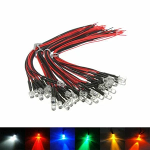5pcs 5mm Pre-Wired LEDs Bulb Ultra Bright 2V 3V 5V 9V 12V 24V 48V 110V 220V - Picture 1 of 7