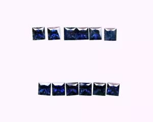 4.30 Carats Tol, Natural SQUARE Princess Blue Sapphire Lot 15 Pcs 3.4x3.4 MM - Picture 1 of 8