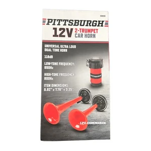 Pittsburgh 12v 2- Trumpet Car Horn - Foto 1 di 3