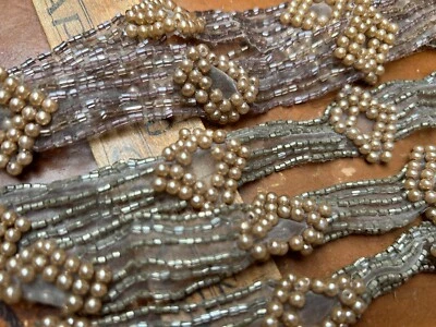tiras cuentas perlas 3/4x8,75" diamante cosido a mano 1 pieza Foto 1 de 3