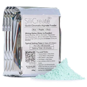 SiliCreate Quick Chromatic Alginate Powder - Easy Mix, Skin-Safe Moulding - Picture 1 of 6