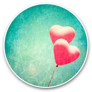 2 x Vinyl Stickers 15cm - Rustic Love Heart Balloons Retro #46267 - Photo 1/8