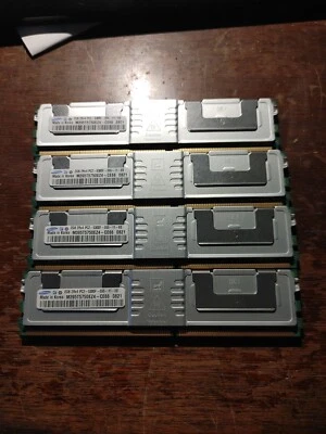 8GB Samsung 4x2GB 2Rx4 PC2-5300F HYMP525F72BP4N3-Y5 DDR2-667 Ram Memory Lot Used - Image 1 of 2
