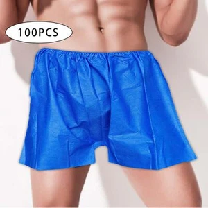 100 Men Disposable Briefs Shorts Underwear Comfortable Elastic Waist Men Panties - Picture 1 of 15