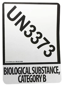 SUSTANCIA BIOLÓGICA UN3373, CATEGORÍA B Etiquetas | 2"" x 2,75"" pulgadas | paquete de 500 - Imagen 1 de 4