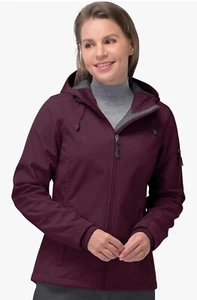 Women's Softshell Jacket, Fleece-Lined Warm Jacket/Light/Hooded/Windproof - Picture 1 of 16