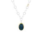 Gurhan Necklace Sterling Silver Layered With 24K Gold, Cabochon Apatite