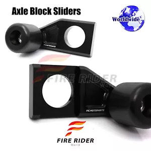 Black CNC Billet Axle Swingarm Block Sliders For Yamaha YZF R6 2017-2020 18 19 - Picture 1 of 4