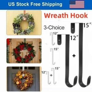 12" 15" Long Wreath Metal Hook for Front Door Over The Door Hanger Heavy Duty US - Picture 1 of 25