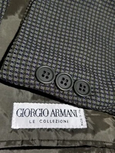42L Armani COLLEZIONI olive/blue check Wool Tweed sport coat Jacket Blazer - Picture 1 of 7