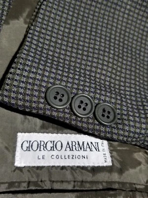 Abrigo deportivo chaqueta blazer 42L Armani COLLEZIONI oliva/azul a cuadros lana tweed Foto 1 de 4