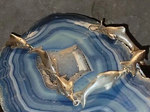 D'Molina Molina SMM Taxco Mexico TM-90 925 Sterling Dolphin Fish Link Bracelet - Picture 1 of 10