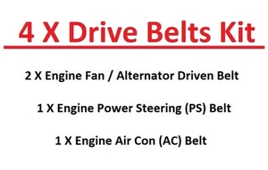 ENGINE FAN/ALTERNATOR+PS+AC DRIVE BELTS For NISSAN NAVARA D22 PICK UP 2.5TD 01+ - Picture 1 of 1