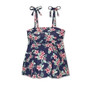 Isabe Maternity by Ingrid & Isabe Maternity Print Tie Strap Tankini Top, Size L - Picture 1 of 1