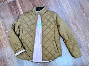 Damen J. Crew braune rosa leichte Steppjacke - Größe S Petite Neu mit Etikett - Bild 1 von 15