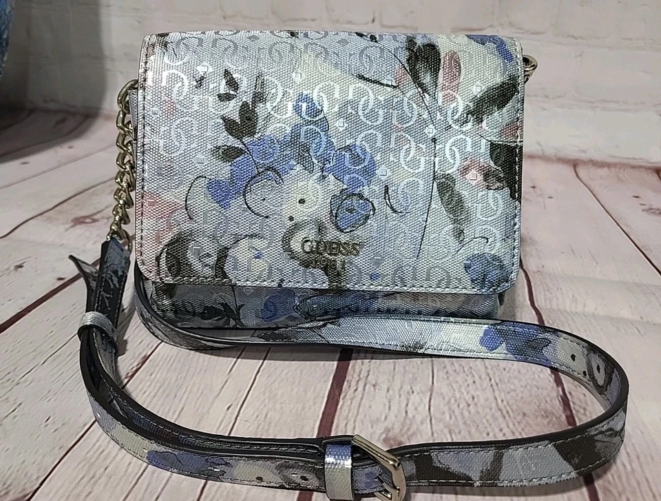 Guess 1981 Los Angeles Purse Chain Strap Floral Print Shoulder Handbag - Image 1 of 4