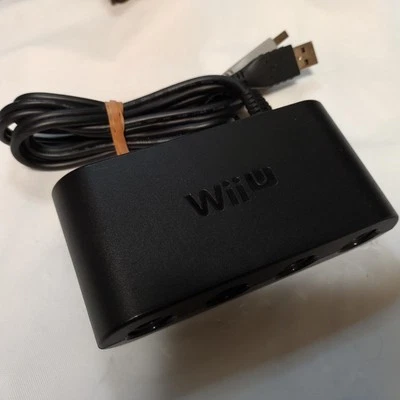 Nintendo Wii U Official OEM GameCube Controller Adapter WUP-028 Switch On Wor 22 - Image 1 of 3