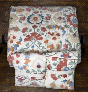 Pottery Barn Penelope handgefertigte King Quilt warm Multi 1 King & 1 STD SHAM neu ohne Etikett - Bild 1 von 8