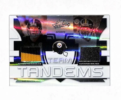 2008 年季后赛绝对 Ben Roethlisberger Santonio Holmes 25/25 双贴卡  — 第 1/2 张图片