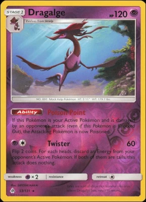 Pokemon - Dragalge #53/131 - SM - Forbidden Light Reverse Holo - Image 1 of 2