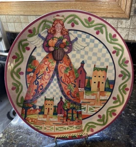 Jim Shore Angels Four Seasons Plate Autumn Harvest Angel Certified International - Picture 1 of 4