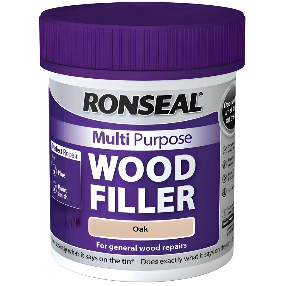 Ronseal Multi Purpose Wood Filler 465g Oak Ready Mixed Interior Exterior Use