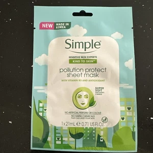 Simple pollution protect sheet mask vitamin B3 & Antioxidant 21ml (B.81 J.IE) - Picture 1 of 1