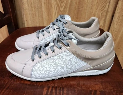 Zapatos de golf Duca Del Cosmo Caldes beige flor damas sin clavos talla 9,5 Foto 1 de 4