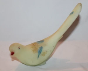 Fenton Happiness Bird Blue Satin Glass Hand Painted - Picture 1 of 6