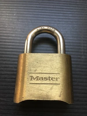 Vintage Master Case Hard Solid Brass 175 4-digit Combination Padlock ~ 2"W x 3"L - Image 1 of 4