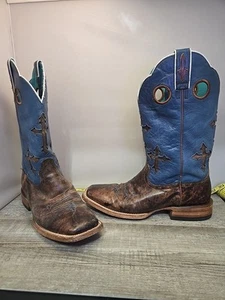 Ariat Boots Mens Size 11 EE Ranchero Cross Blue Brown Western Cowboy Square Toe - Bild 1 von 19