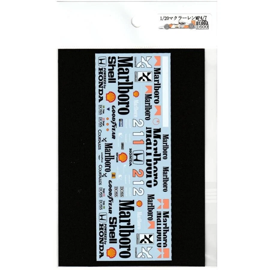 Decalcomanie per Tamiya 1/20 McLaren Ford MP4/7 dal Giappone - Immagine 1 di 2