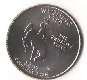US. 2007-D. WY. Wyoming Statehood (1890) Quarter. UNC. - Picture 1 of 2