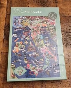 Rompecabezas de vino Italia por agua y vinos 1000 piezas tacto de terciopelo nuevo sellado - Imagen 1 de 3