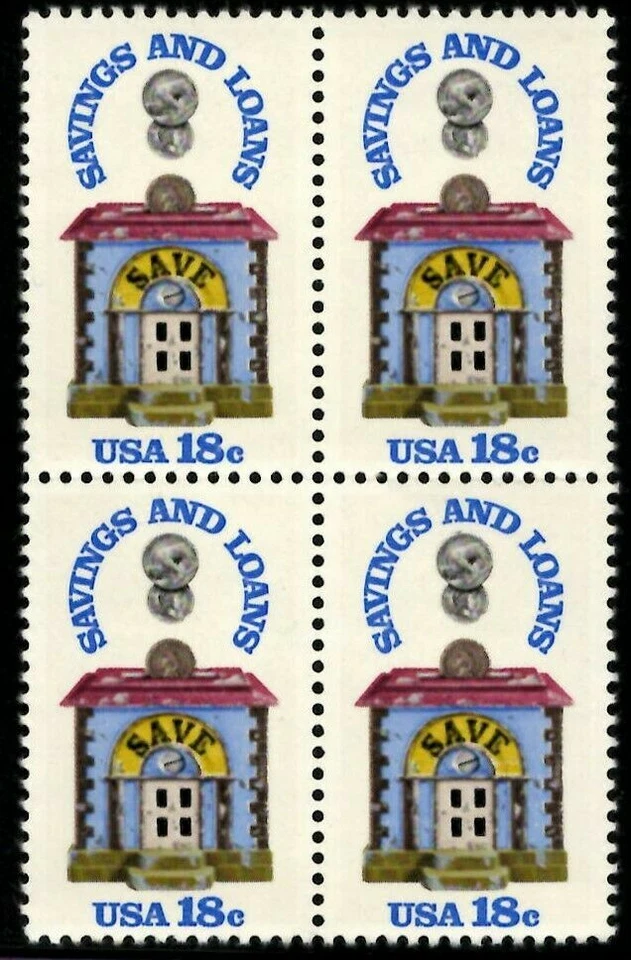 Savings and Loans - Scott #1911 Block of 4 stamps MNH - Image 1 of 1