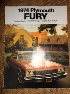 NOS Dealer Plymouth Brochure 1974 Fury Grand Sedan Coupe Fury II Fury III Fury I - Picture 1 of 2