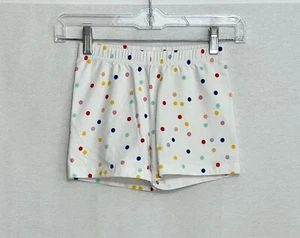 Hanna Andersson Girls Shorts 130 US 8 Cotton White Polka Dot Elastic Waist - Picture 1 of 5