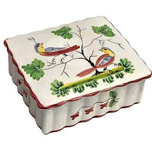 VTG Made In Italy Studio Art Trinket Jewelry Box Signed SA 105 Hand Painted 4.5” - Picture 1 of 5