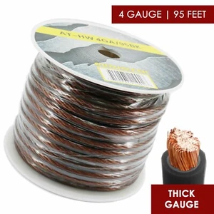4 Gauge Wire Black Amplifier Power/Ground 4 Ga Amp Wire 95  Feet Cable Roll - Picture 1 of 1