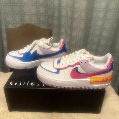 Nike Air Force 1 Shadow  White/Alchemy Pink-Photo Blue Size 6 Brand New - Image 1 of 4