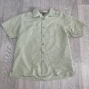Harrington Men's Button Down Shirt  Size L Green  Rayon - Picture 1 of 5
