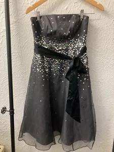 MONSOON PETITE - GUNMETAL - SILK - COCKTAIL DRESS - SIZE 8 - NEW WITH TAGS - Picture 1 of 10