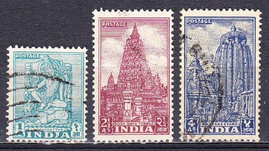INDIA 1950-51 ARCHAEOLOGY TEMPLE SET TO 4a SCOTT 231/236 USED - Image 1 of 1