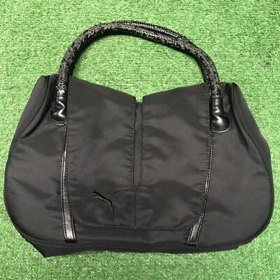 PUMA Black Ballistic Nylon Handbag Purse Fast Free Shipping - Image 1 of 4