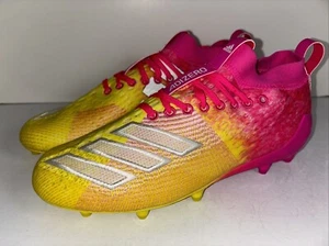 Adidas Men's 7.5 Adizero 8.0 SK Shock Pink Yellow Football Cleats Shoes F35078 - Picture 1 of 7