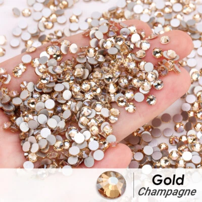 Estrás plano de cristal amarillo cuentas de vidrio brillante arte en uñas artesanía decoración gemas Foto 1 de 4