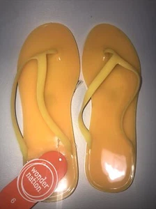 New Girls Beachwear Wonder Nation Flip Flops Size 6 Yellow NWT - Picture 1 of 3
